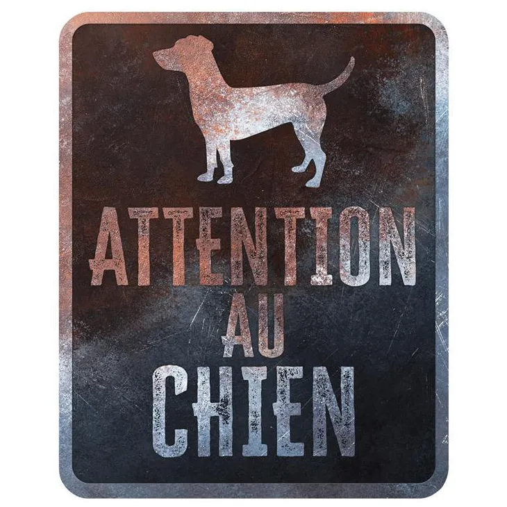 Panneau d'avertissement jack russel coloris noir en métal galvanisé D&D Home - 25 x 20 x 0,3 m