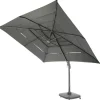 Parasol déporté Airvent coloris gris en aluminium et polyester - 300 x 300 cm