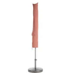 Parasol rectangulaire à manivelle coloris orange en aluminium et polyester - 210 x 150 cm