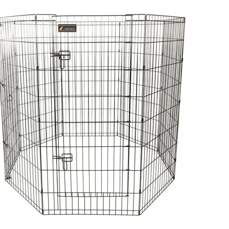 Parc pour chien en métal noir - 121 cm