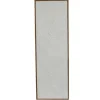 Peinture sur toile en relief motif feuille blanche avec cadre - 30 x 90 cm