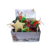 Peluche de Noël pour chat motif tartan coloris multicolore en forme d'étoile Bubimex - 11 cm