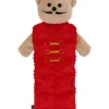 Peluche plate de Noël pour chien ours casse-noisette coloris rouge Wouapy - grand modèle