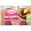 Petits pots pour bébé dès 4 mois poire fraise vanille Babybio – 2 x 130 g
