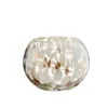 Photophore boule moucheté coloris beige en verre - 10 x 10 x 11 cm
