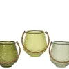 Photophore coloris vert en verre - Ø 13 cm