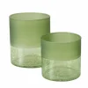Photophore en verre laqué vert Meredith - Ø 10 x H 10,4 cm