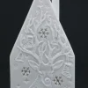 Photophore forme maison en céramique blanche décor cerf taille M - Ø 7,7 x H 14,5 cm