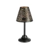 Photophore lampe en métal noir et or - Ø 12 x H 24 cm