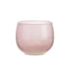 Photophore rond coloris rose en verre - 8 x 9,5 cm