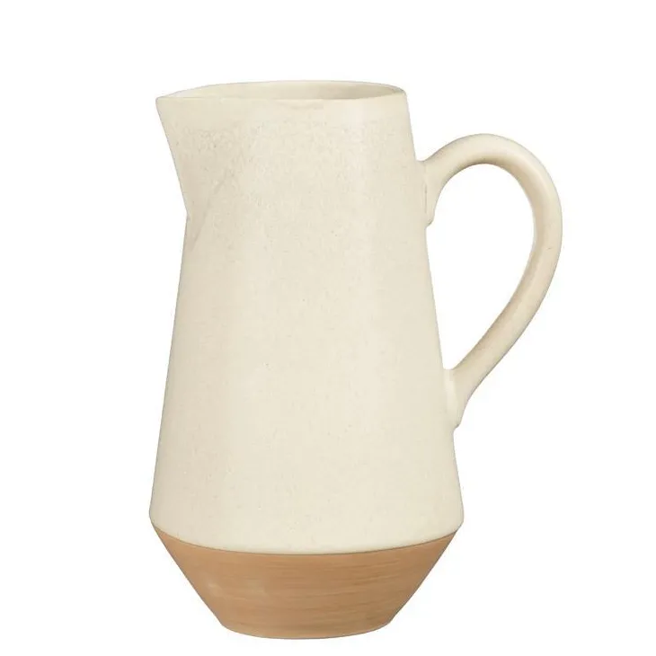 Pichet en grès crème Nika - Ø 10 x H 21,5 cm