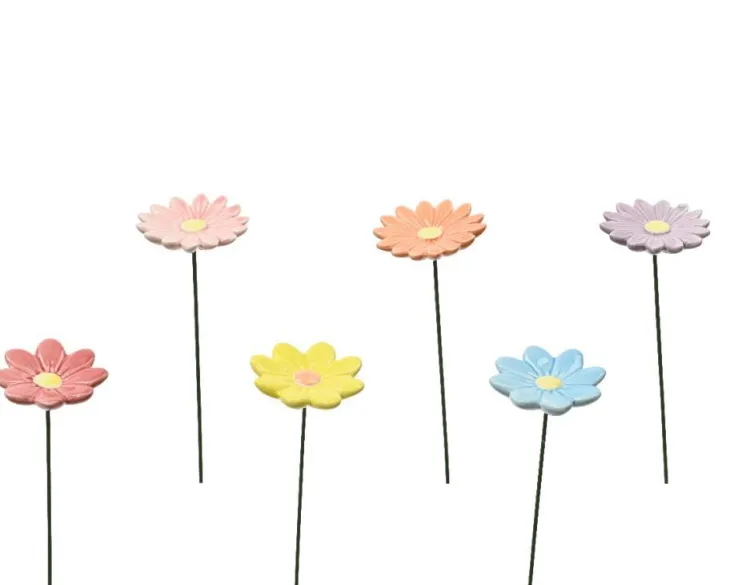 Pique fleurs coloris multicolore en porcelaine - 6 x 6 x 27 cm
