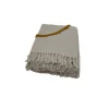 Plaid coloris beige en coton recyclé - 130 x 170 cm