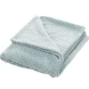 Plaid coloris bleu en polyester Damier - 130 x 70 cm