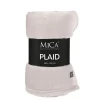 Plaid gris clair en polyester Mica Famke - 180 x 130 cm