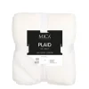 Plaid polaire blanc cassé en polyester Mardy - 200 x 150 cm