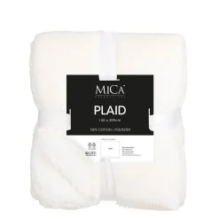 Plaid polaire blanc cassé en polyester Mardy - 200 x 150 cm
