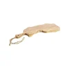 Planche sur pied en bois de manguier naturel forme vague - 50 x 19,5 x 2,5 cm