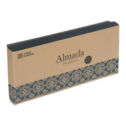 Plat à cake en grès bleu peint à la main Almada - 36 x 16 cm
