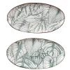 Plat ovale en porcelaine marron/blanche à motif Paraguay – 25 x 13 cm