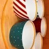 Plateau en bois avec 5 bols en porcelaine Rudolphe - 6 x 10 x 7 cm
