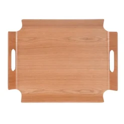 Plateau "no angle" coloris marron en bois de bambou - 39,5 x 28,5 cm