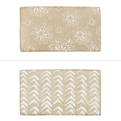 Plateau Penjab coloris beige en porcelaine - 29 x 16 cm