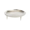 Plateau rond sur pied en aluminium argent - Ø 34,5 x H 10 cm