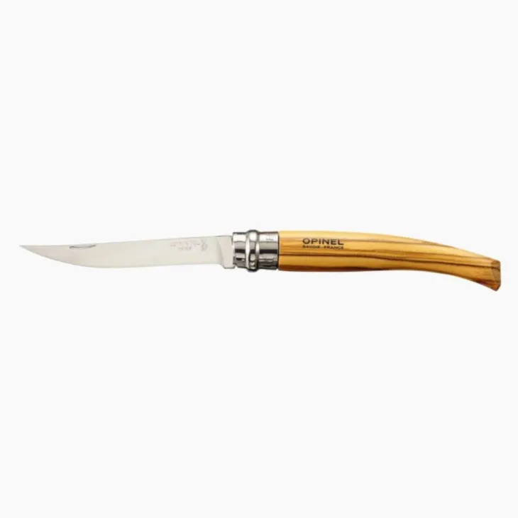 Plumier avec couteau inox, manche olivier et son étui n°10 Opinel