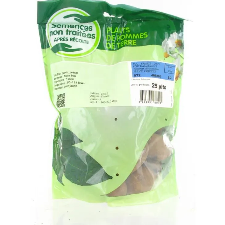Pomme de terre Amandine calibre 25/32 Plantéo - Le sac de 25 plants