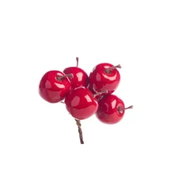 Pomme mini sur fil de fer coloris rouge - Ø 3,5 cm