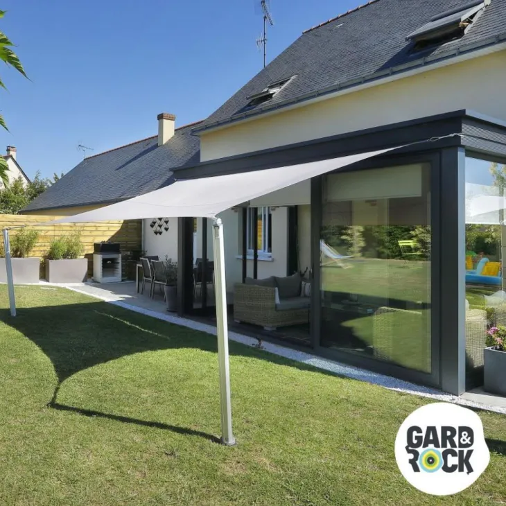 Pontet pour voile d'ombrage coloris gris en inox Gard&Rock - Ø 8 mm