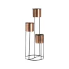 Porte-plante trio en métal cuivré - Ø 35 x H 89 cm