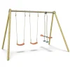 Portique 2 balançoires en bois et métal Trigano - 2,32 m