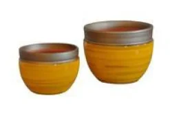 Pot Austral Ibiza Sunshine en terre cuite émaillée H 16 x Ø 20 cm