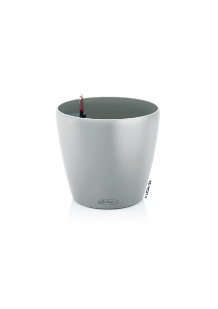 Pot avec réservoir d’eau en polypropylène brun sable Lechuza classico color 14 - Ø 15 × 13,5 cm