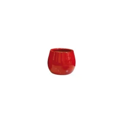 Pot Cancale coquelicot en terre cuite émaillée H 27 x Ø 25 cm