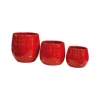 Pot Cancale coquelicot en terre cuite émaillée H 14 x Ø 14 cm
