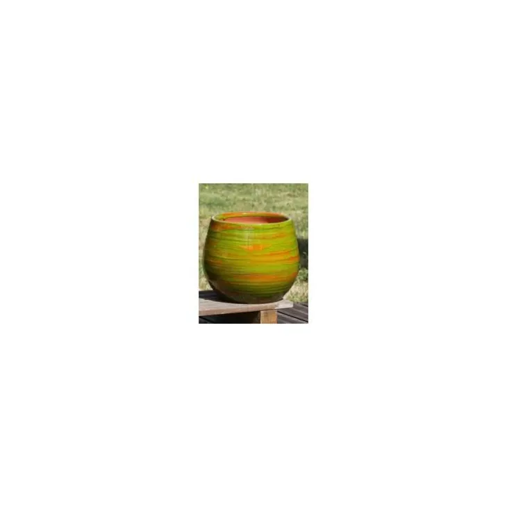 Pot Cancale Intrigue en terre émaillée Poterie d’Albi - Ø 17 x 17 cm