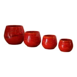 Pot Cancale soleil couchant en terre cuite émaillée H 14 x Ø 14 cm
