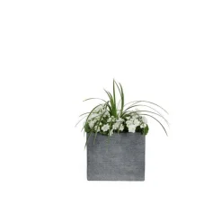 Pot carré bas Stream S/4 anthracite H.27 cm