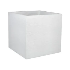 Pot carré blanc cérusé Eda Graphite - 49,5 x 49,5 x 49,5 cm