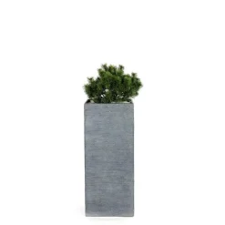 Pot carré haut Stream S/3 anthracite H.70 cm