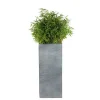 Pot carré haut Stream S/3 anthracite H.90 cm