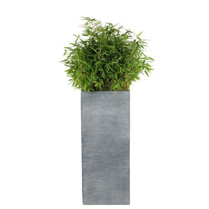 Pot carré haut Stream S/3 anthracite H.90 cm