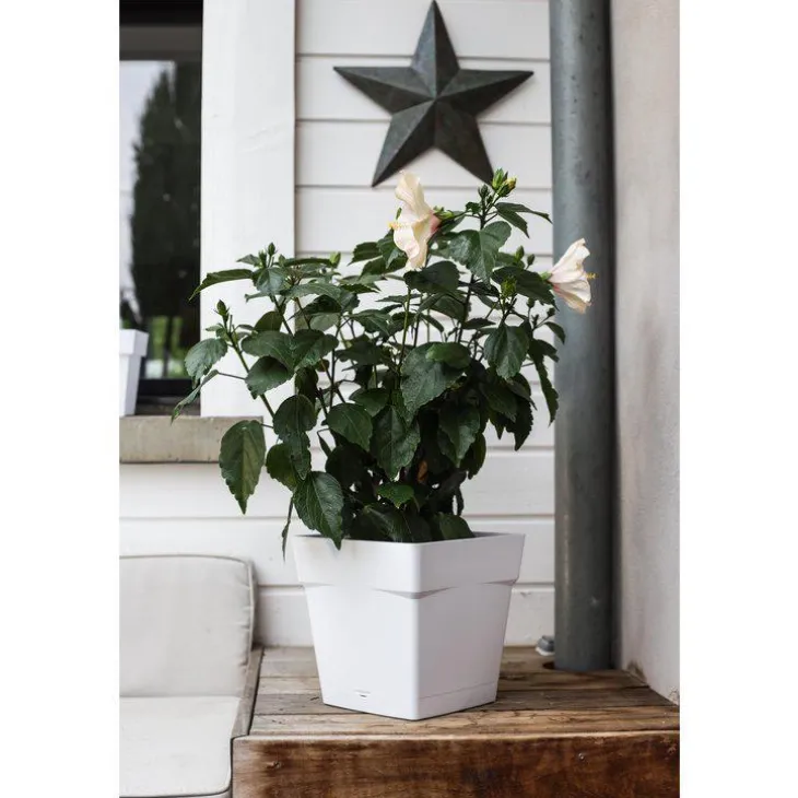 Pot carre Toscane Blanc L24,8 x l24,8 x H24