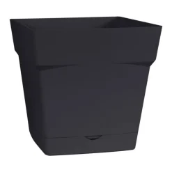 Pot carre Toscane Gris anthracite L24,8 x l24,8 x H24