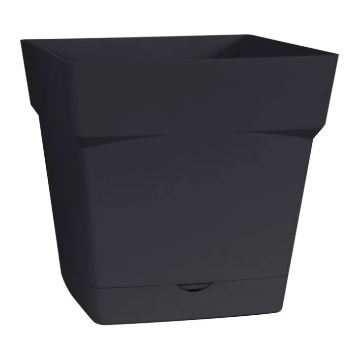 Pot carre Toscane Gris anthracite L24,8 x l24,8 x H24