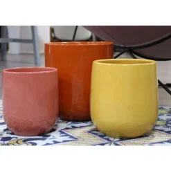 Pot coloris jaune en terre émaillée Saintrop - Ø 20 cm