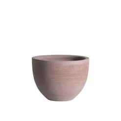 Pot Cuvier bas contemporain en terre claire H 17 x Ø 23 cm